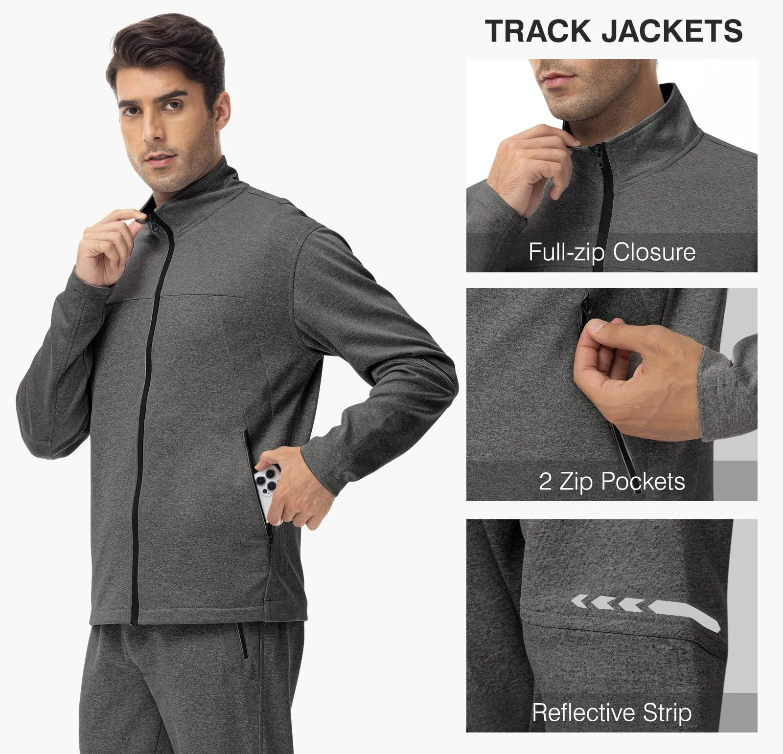 TBMPOY Men's Tracksuits Sweatsuits for Men Sweat Track Suits 2 Piece Casual Athletic Jogging Warm Up Full Zip Sets