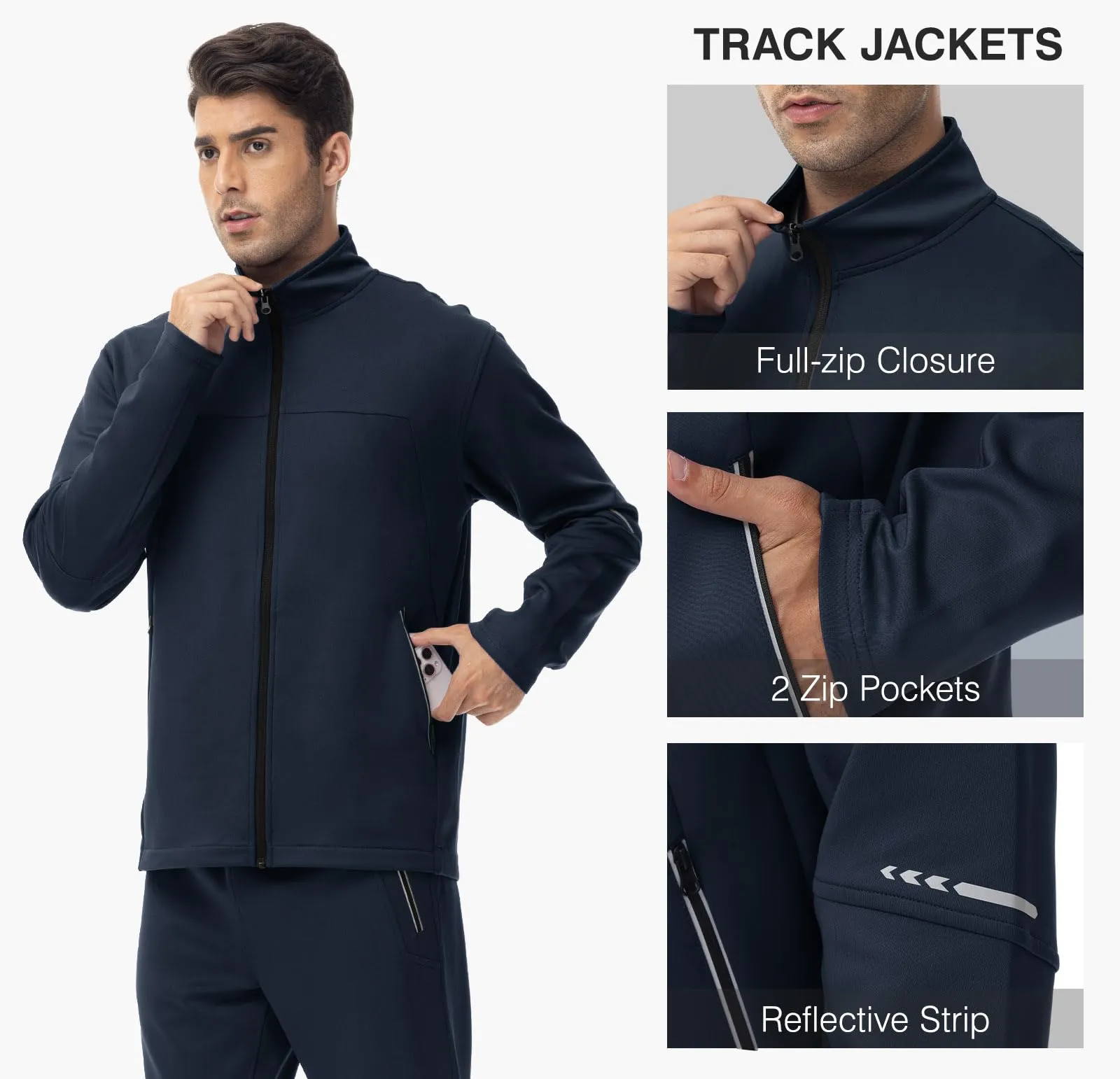 TBMPOY Men's Tracksuits Sweatsuits for Men Sweat Track Suits 2 Piece Casual Athletic Jogging Warm Up Full Zip Sets