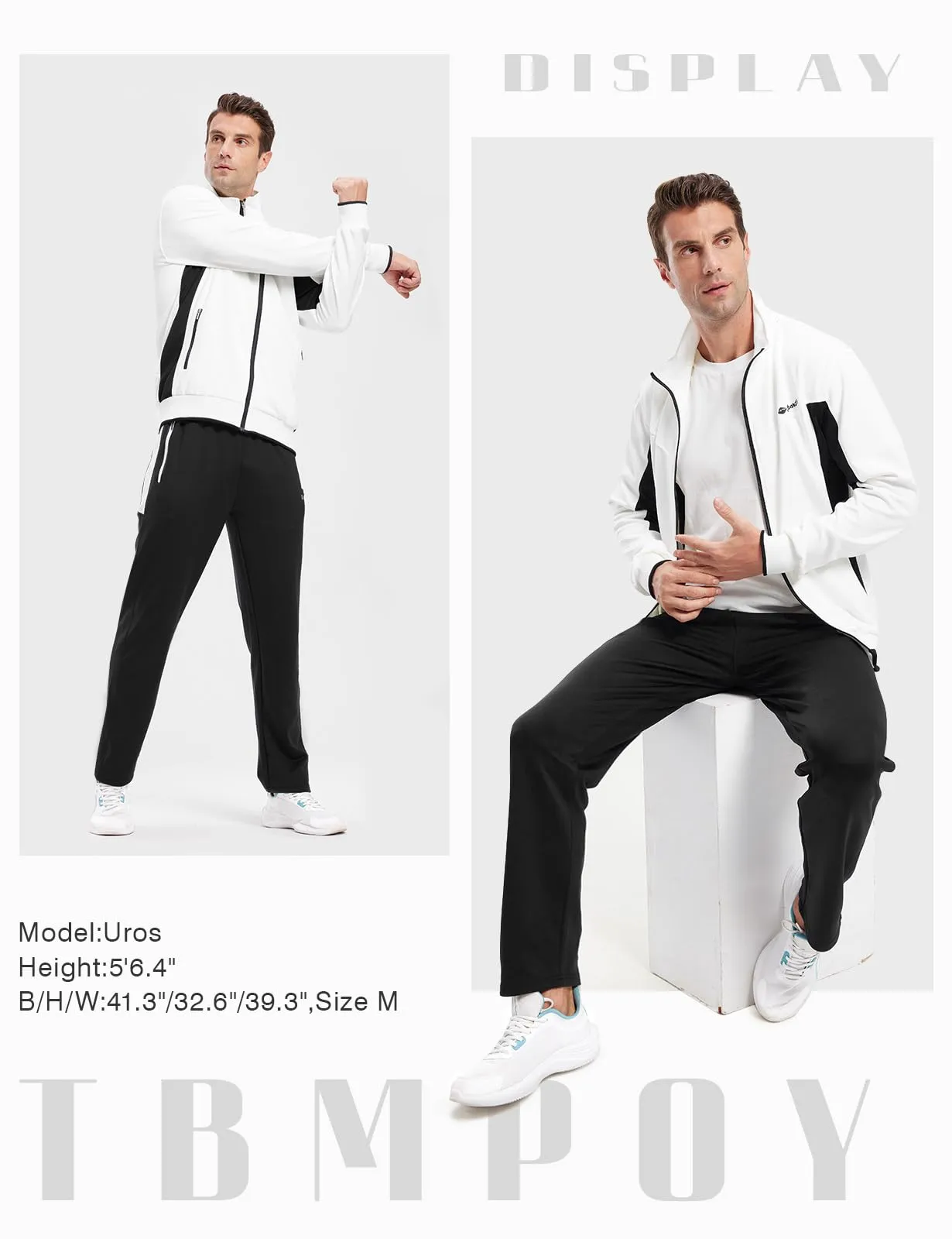 TBMPOY Men's Tracksuits Sweatsuits for Men Sweat Track Suits 2 Piece Casual Athletic Jogging Warm Up Full Zip Sets