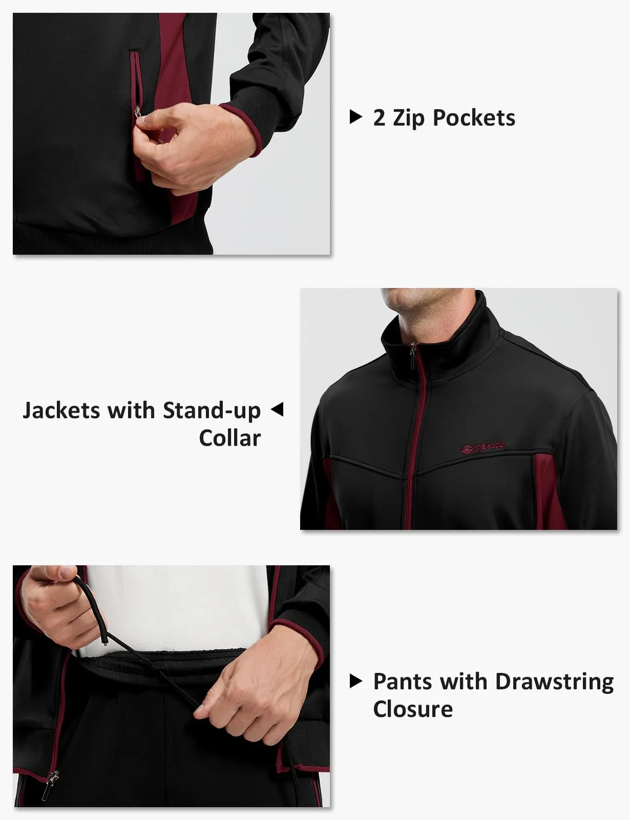 TBMPOY Men's Tracksuits Sweatsuits for Men Sweat Track Suits 2 Piece Casual Athletic Jogging Warm Up Full Zip Sets