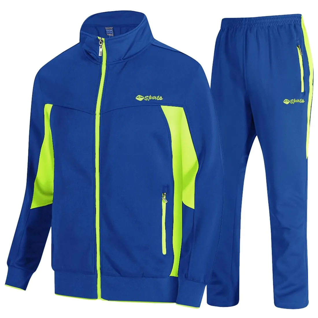 TBMPOY Men's Tracksuits Sweatsuits for Men Sweat Track Suits 2 Piece Casual Athletic Jogging Warm Up Full Zip Sets