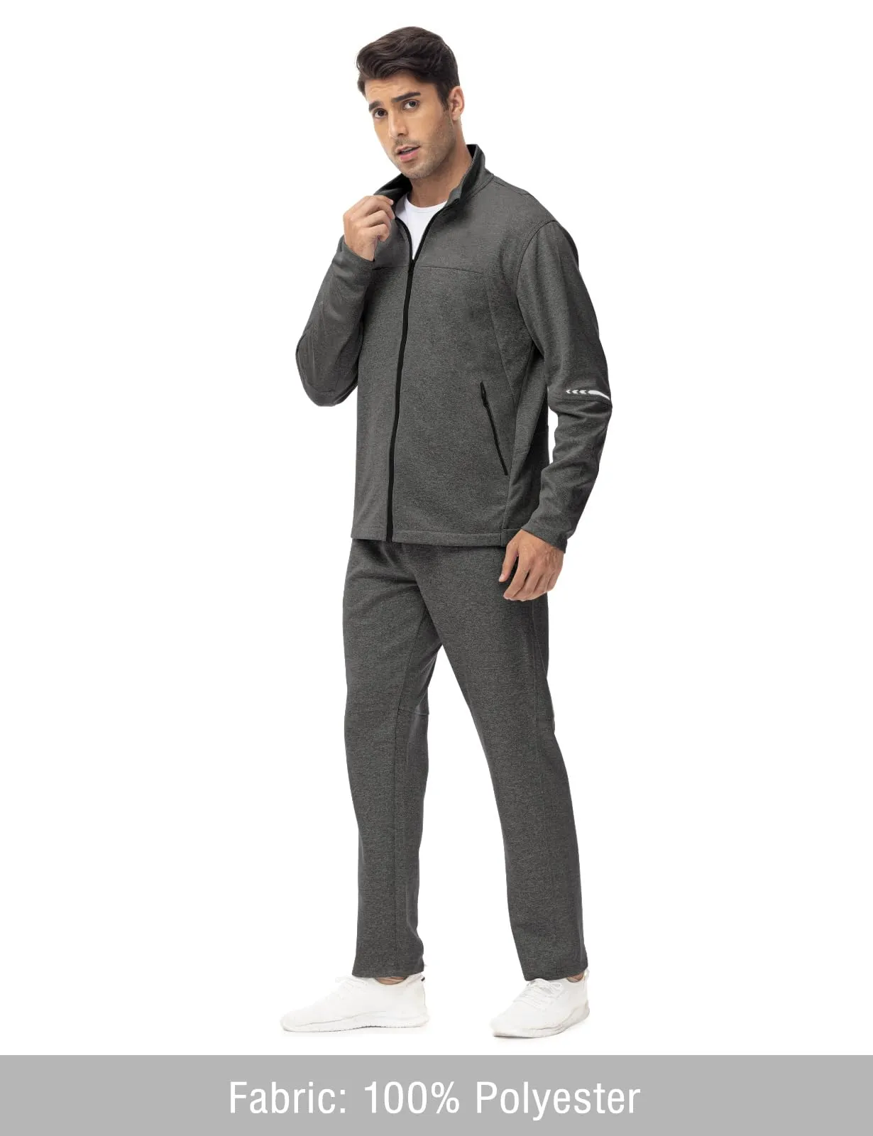 TBMPOY Men's Tracksuits Sweatsuits for Men Sweat Track Suits 2 Piece Casual Athletic Jogging Warm Up Full Zip Sets