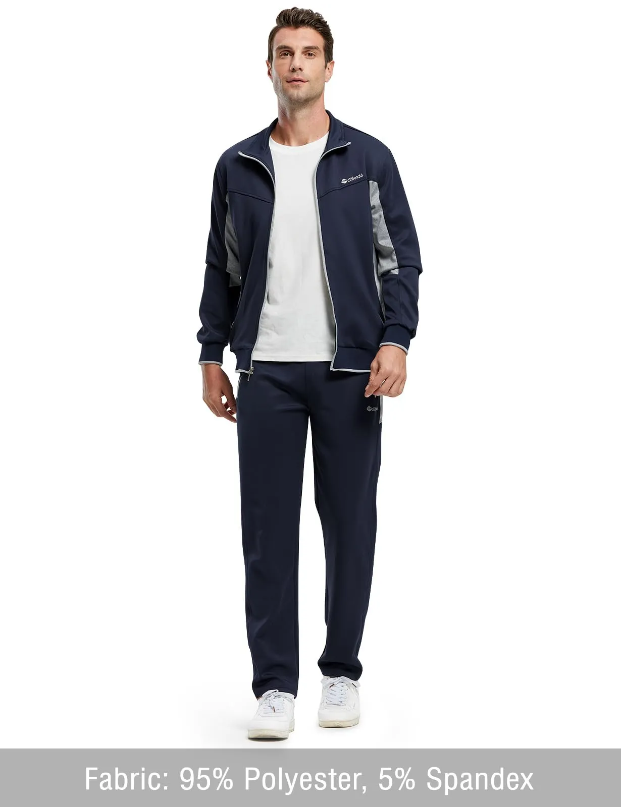 TBMPOY Men's Tracksuits Sweatsuits for Men Sweat Track Suits 2 Piece Casual Athletic Jogging Warm Up Full Zip Sets