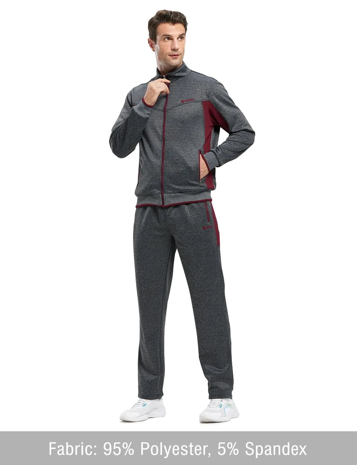 TBMPOY Men's Tracksuits Sweatsuits for Men Sweat Track Suits 2 Piece Casual Athletic Jogging Warm Up Full Zip Sets