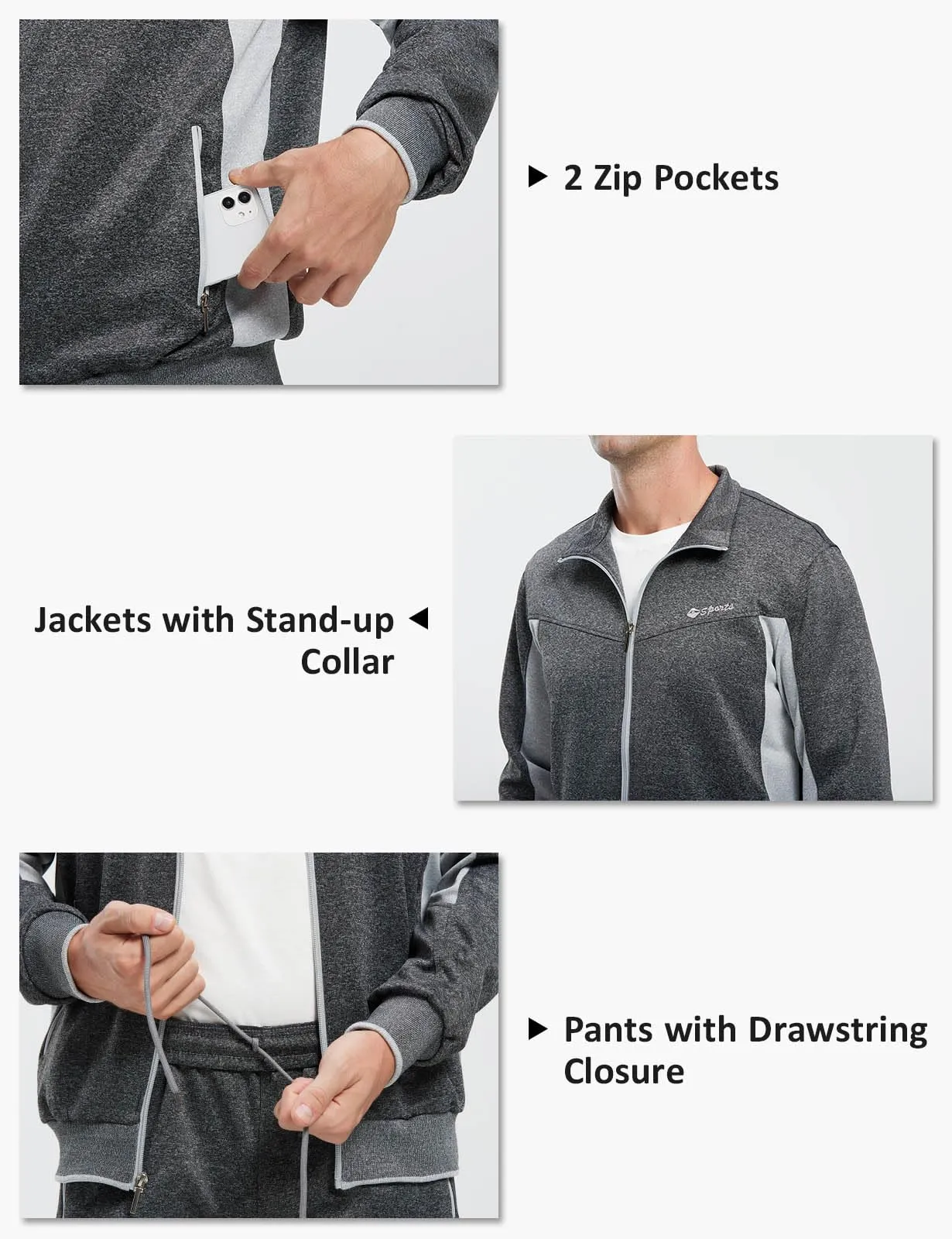 TBMPOY Men's Tracksuits Sweatsuits for Men Sweat Track Suits 2 Piece Casual Athletic Jogging Warm Up Full Zip Sets