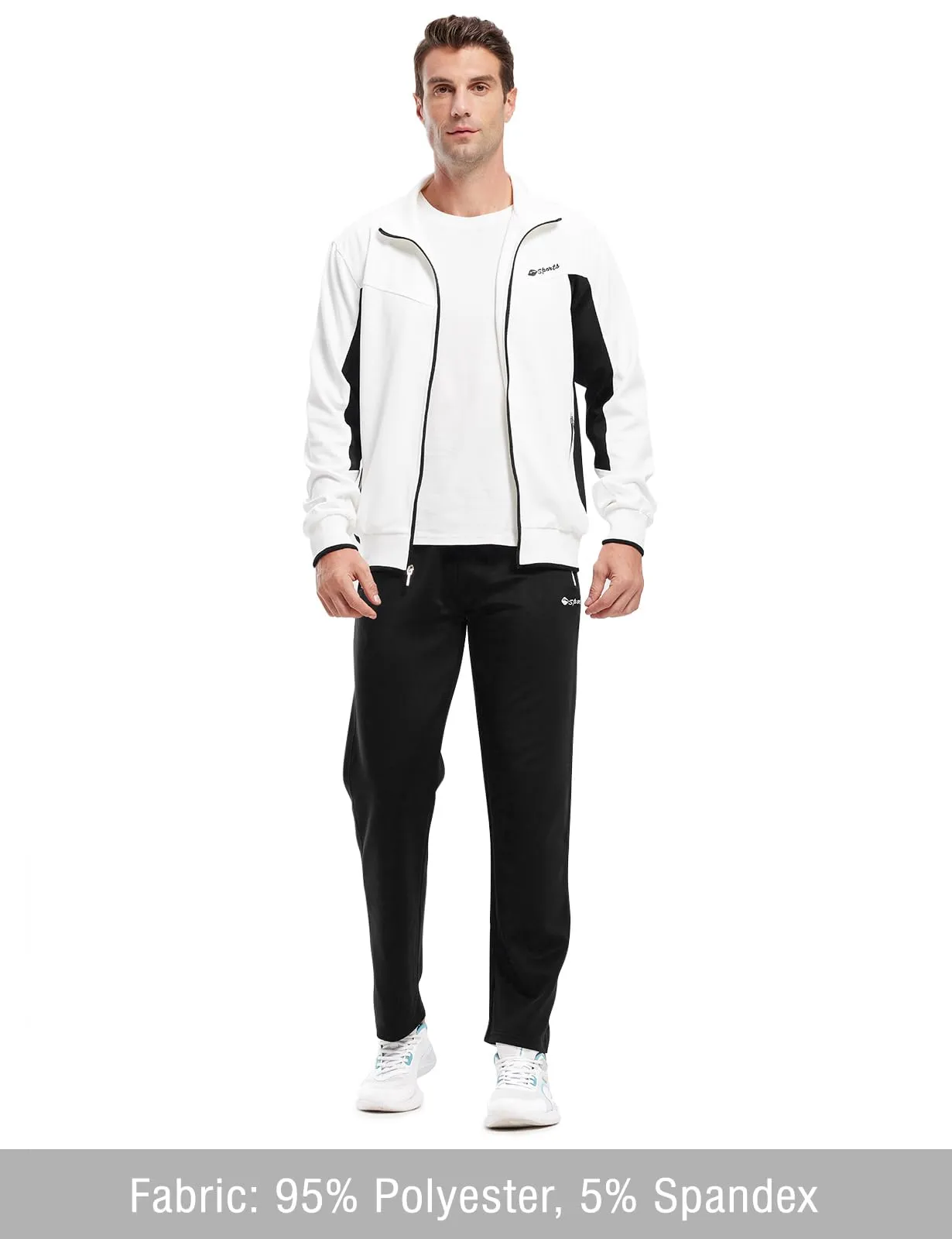 TBMPOY Men's Tracksuits Sweatsuits for Men Sweat Track Suits 2 Piece Casual Athletic Jogging Warm Up Full Zip Sets
