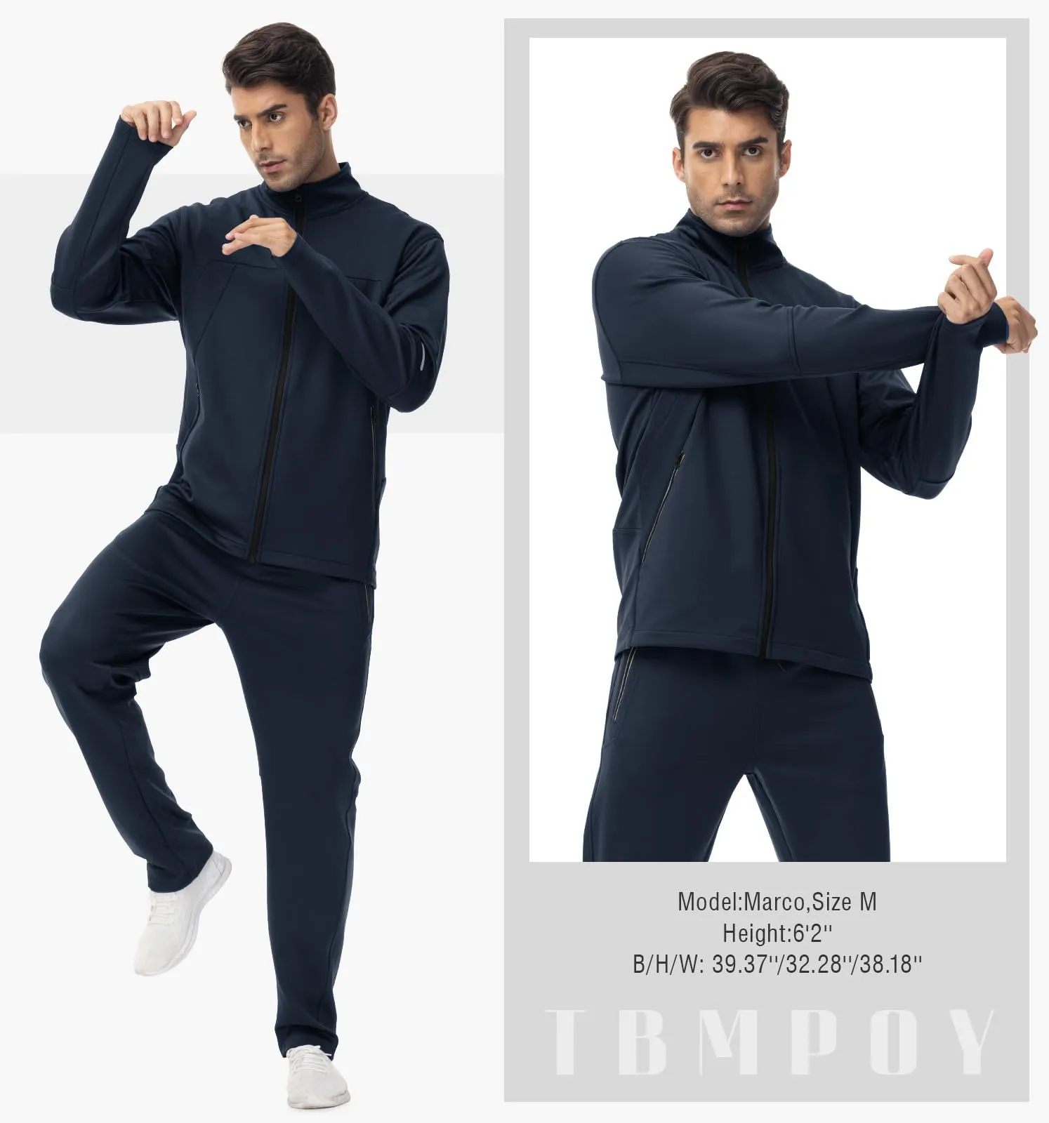 TBMPOY Men's Tracksuits Sweatsuits for Men Sweat Track Suits 2 Piece Casual Athletic Jogging Warm Up Full Zip Sets