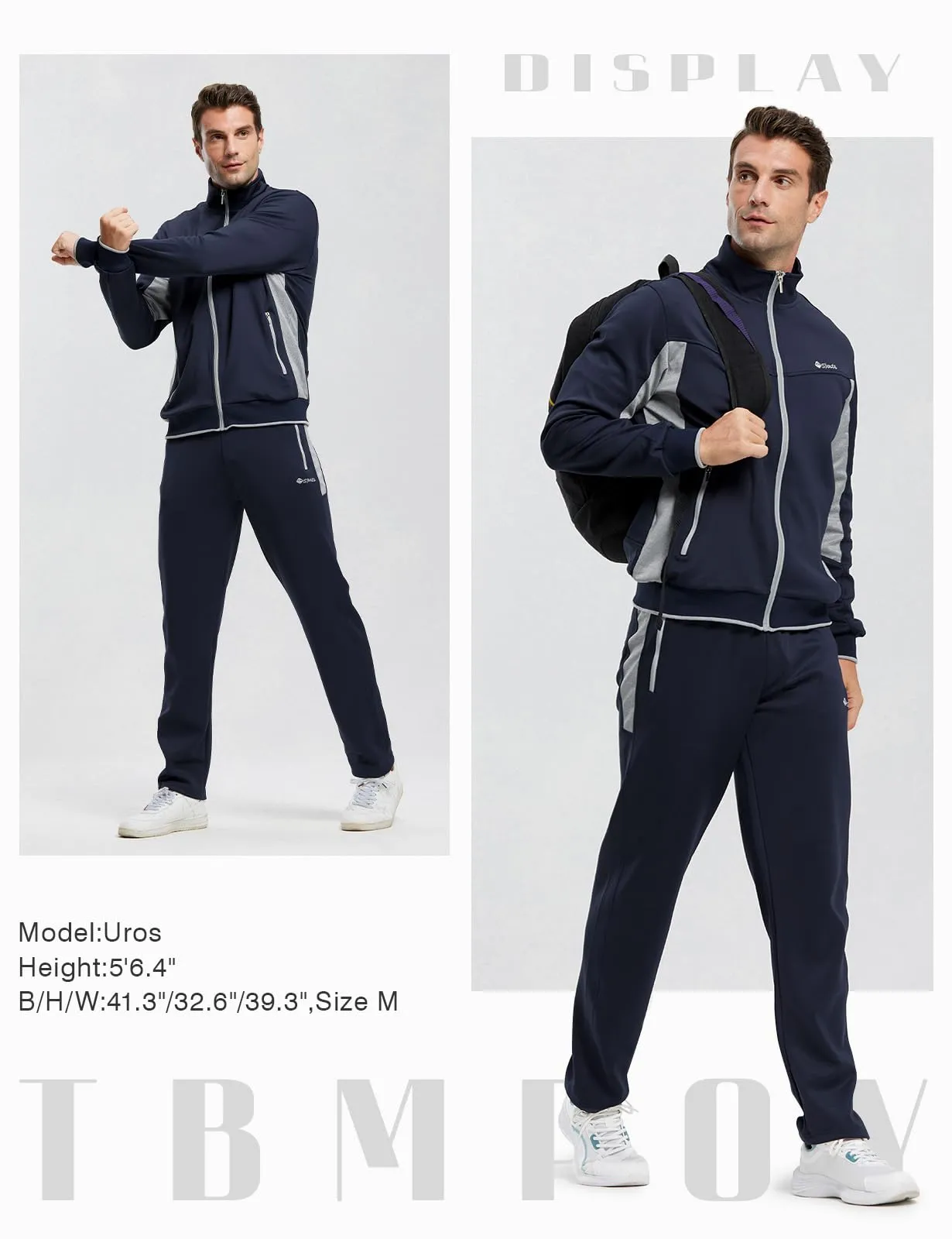 TBMPOY Men's Tracksuits Sweatsuits for Men Sweat Track Suits 2 Piece Casual Athletic Jogging Warm Up Full Zip Sets