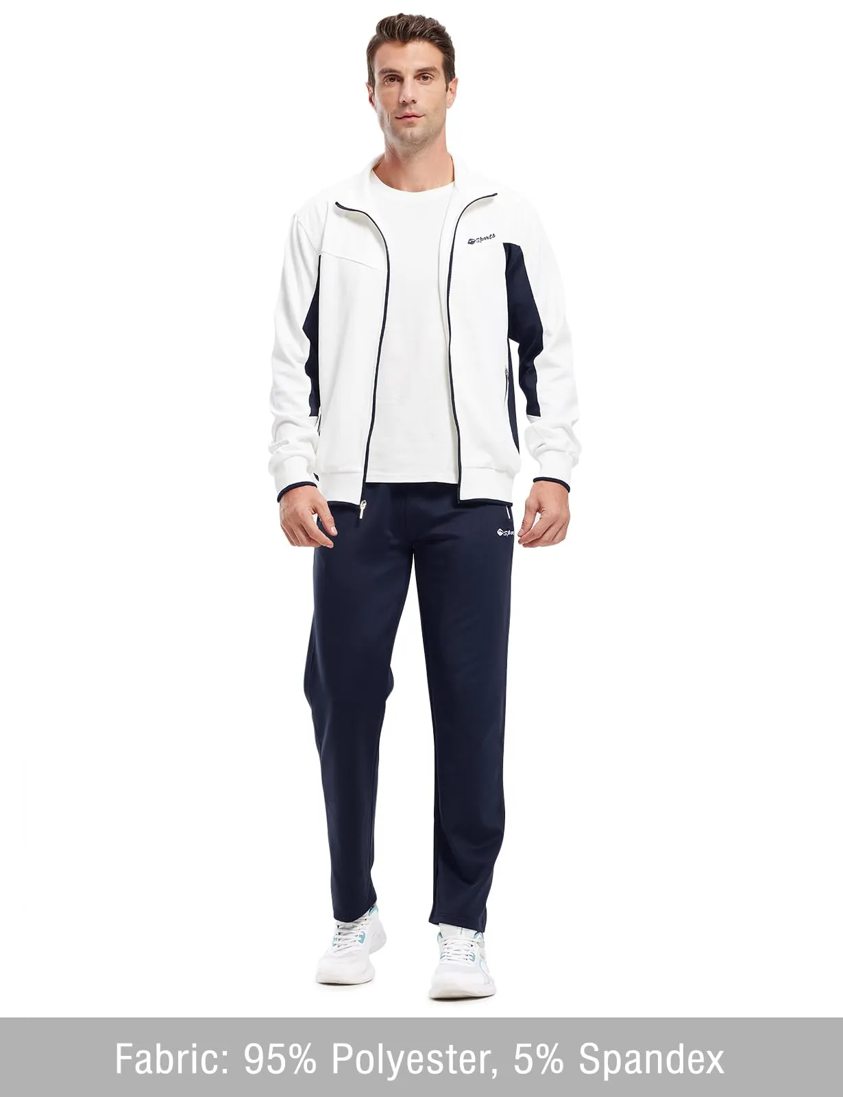 TBMPOY Men's Tracksuits Sweatsuits for Men Sweat Track Suits 2 Piece Casual Athletic Jogging Warm Up Full Zip Sets