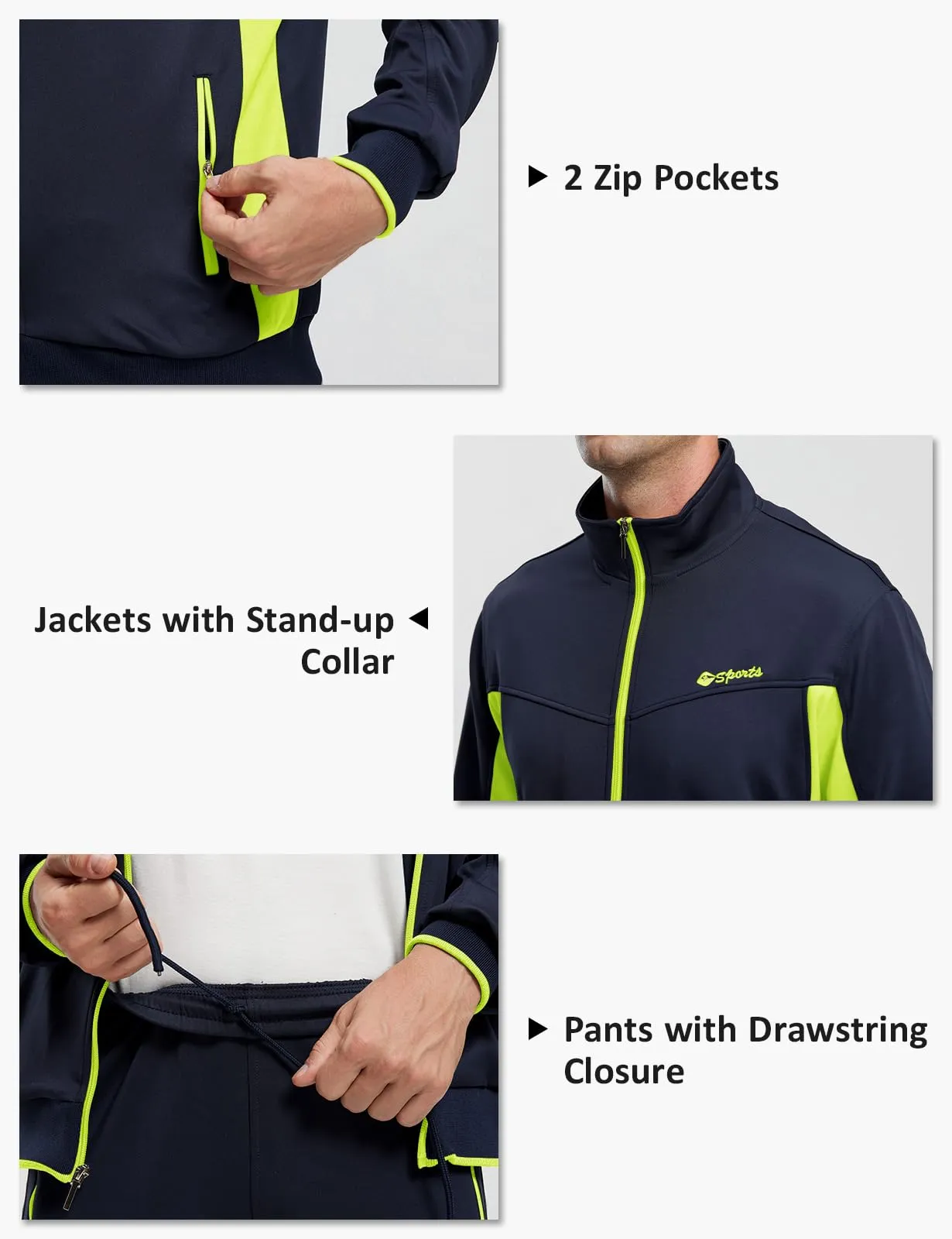 TBMPOY Men's Tracksuits Sweatsuits for Men Sweat Track Suits 2 Piece Casual Athletic Jogging Warm Up Full Zip Sets
