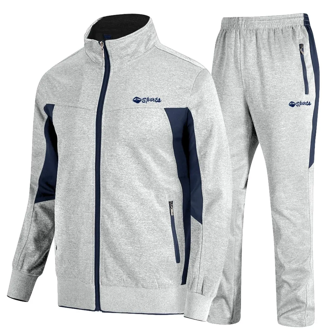 TBMPOY Men's Tracksuits Sweatsuits for Men Sweat Track Suits 2 Piece Casual Athletic Jogging Warm Up Full Zip Sets