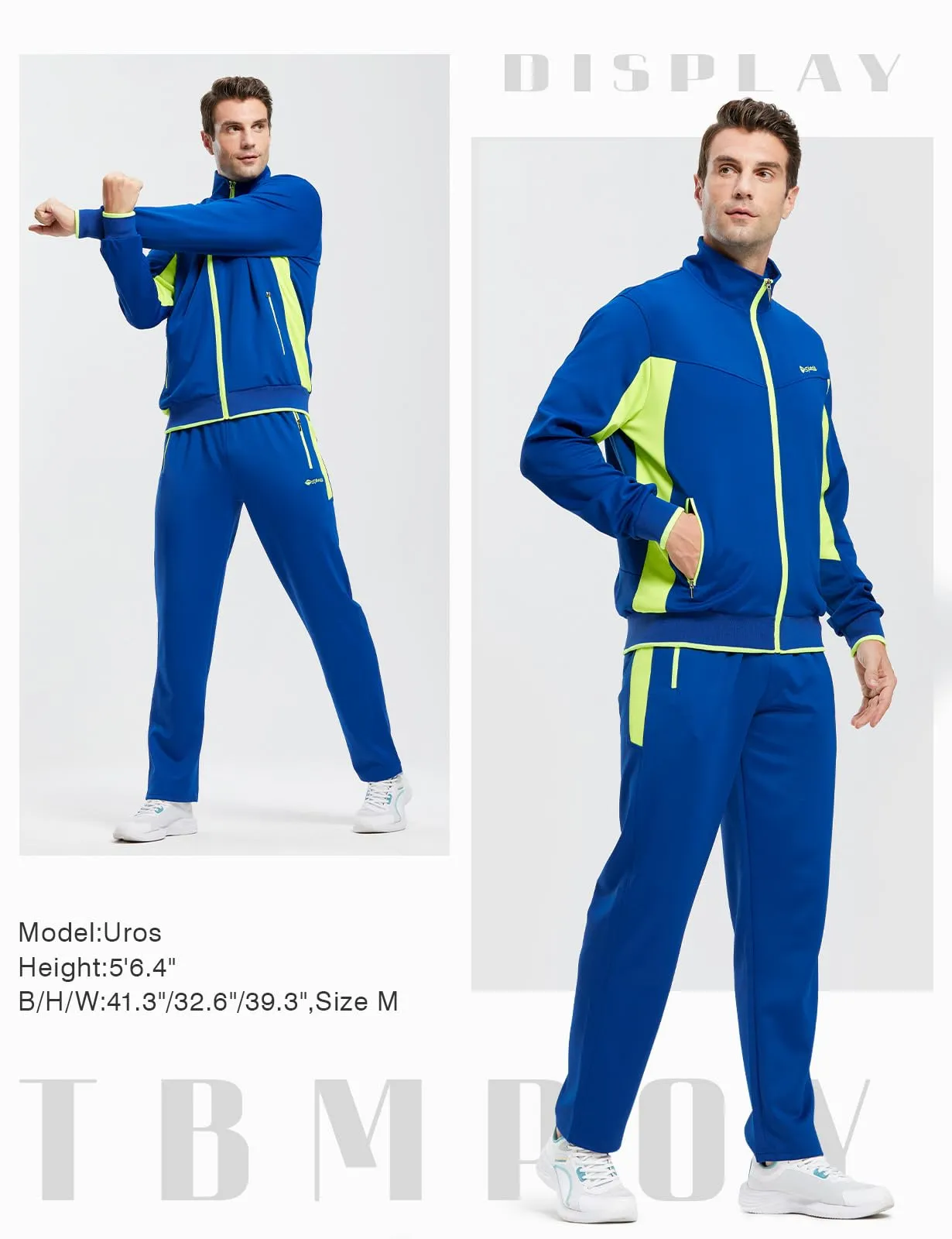 TBMPOY Men's Tracksuits Sweatsuits for Men Sweat Track Suits 2 Piece Casual Athletic Jogging Warm Up Full Zip Sets