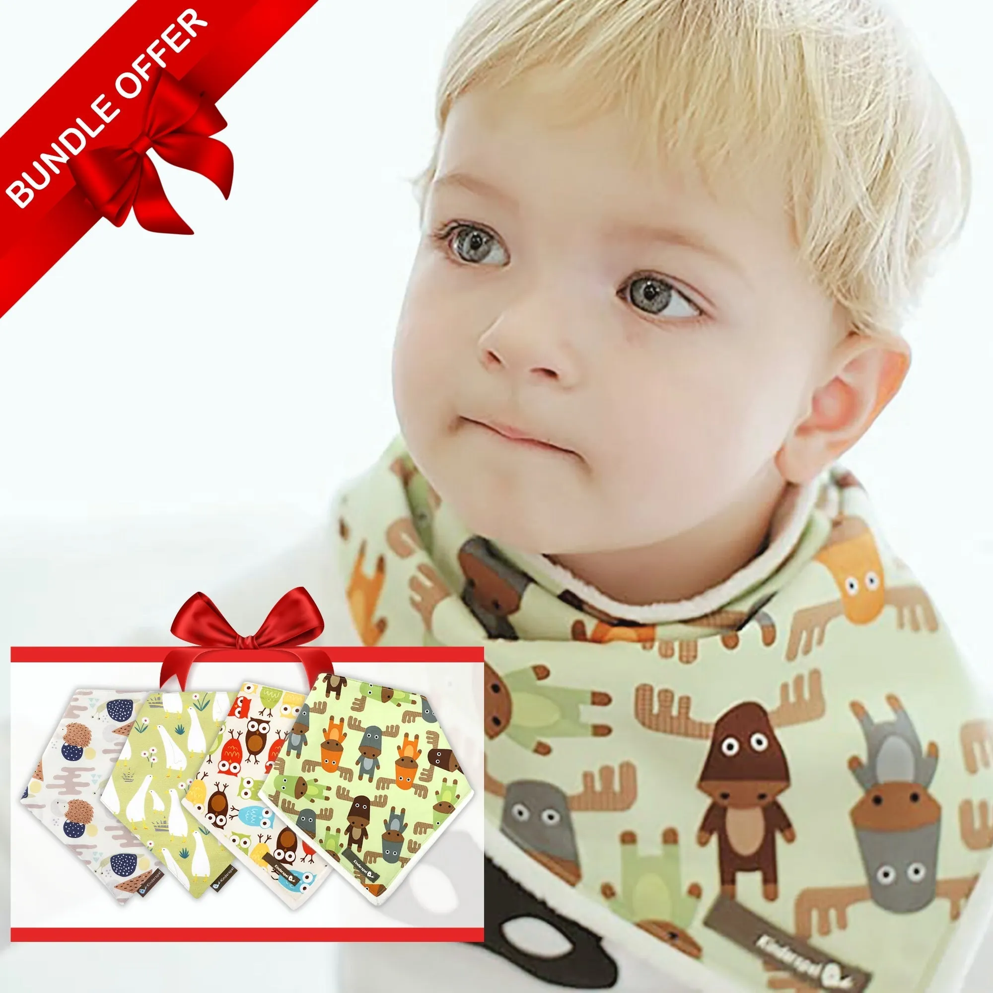 Teething Bib Bundle (3 Options-Plush Fleece, Cotton, or Mixed Set)