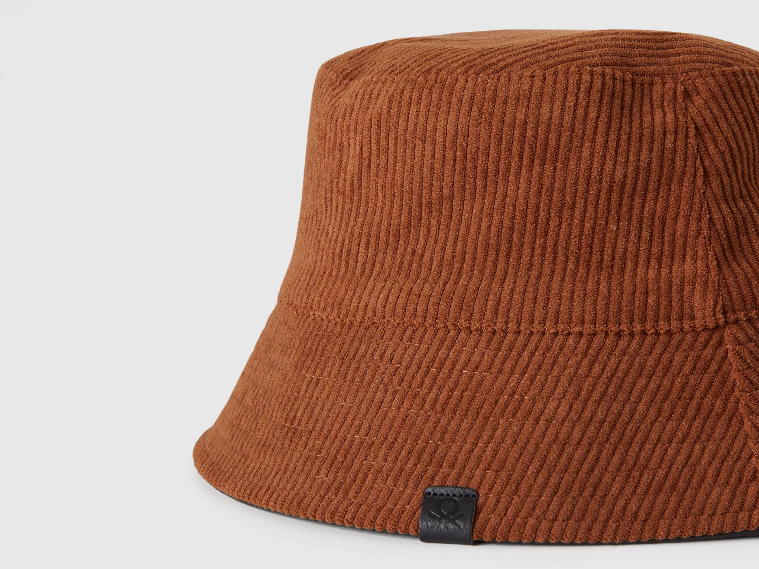 Textured Brown Reversible Bucket Hat