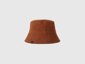 Textured Brown Reversible Bucket Hat