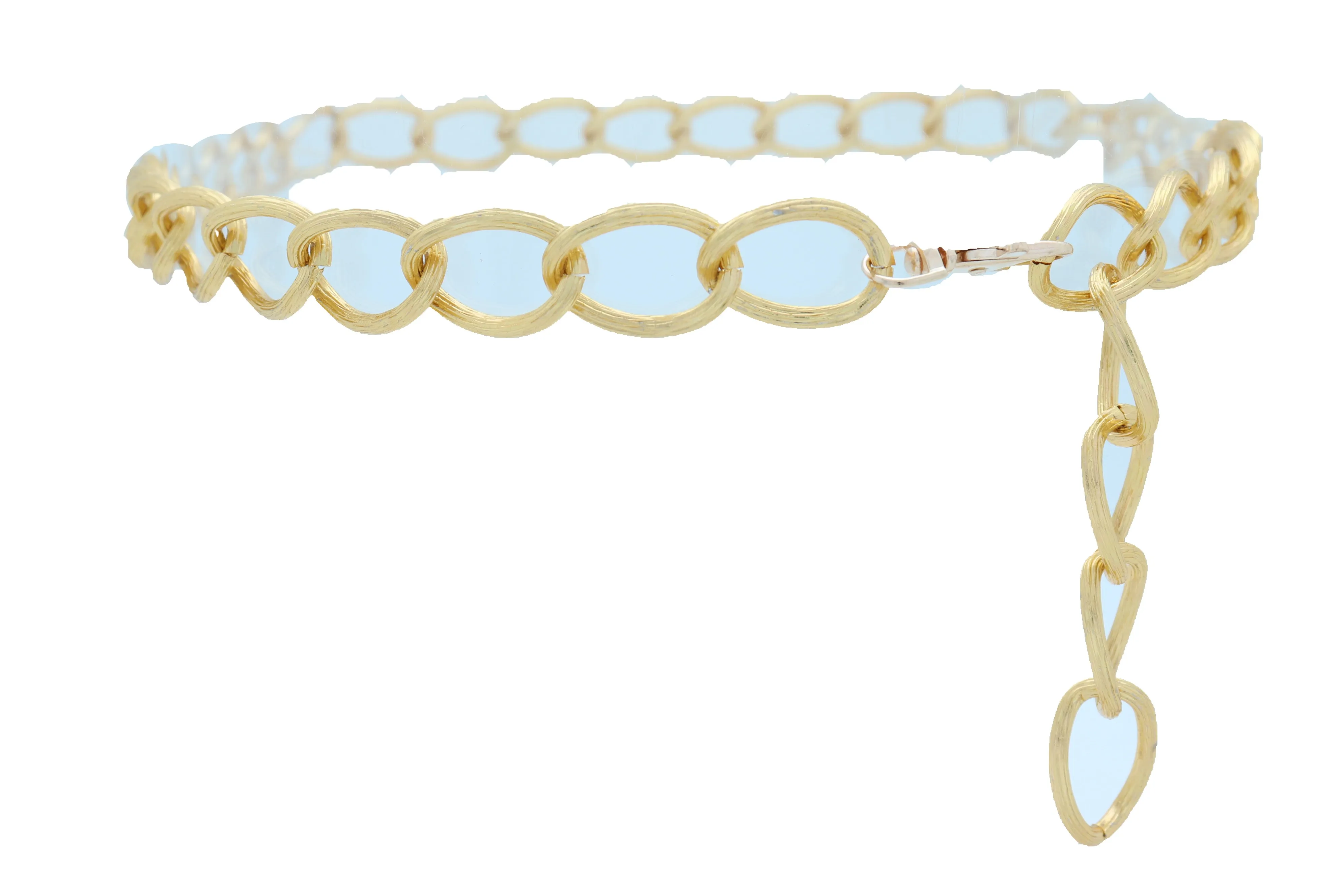 Textured Gold Colored Metal Chain Link Belt