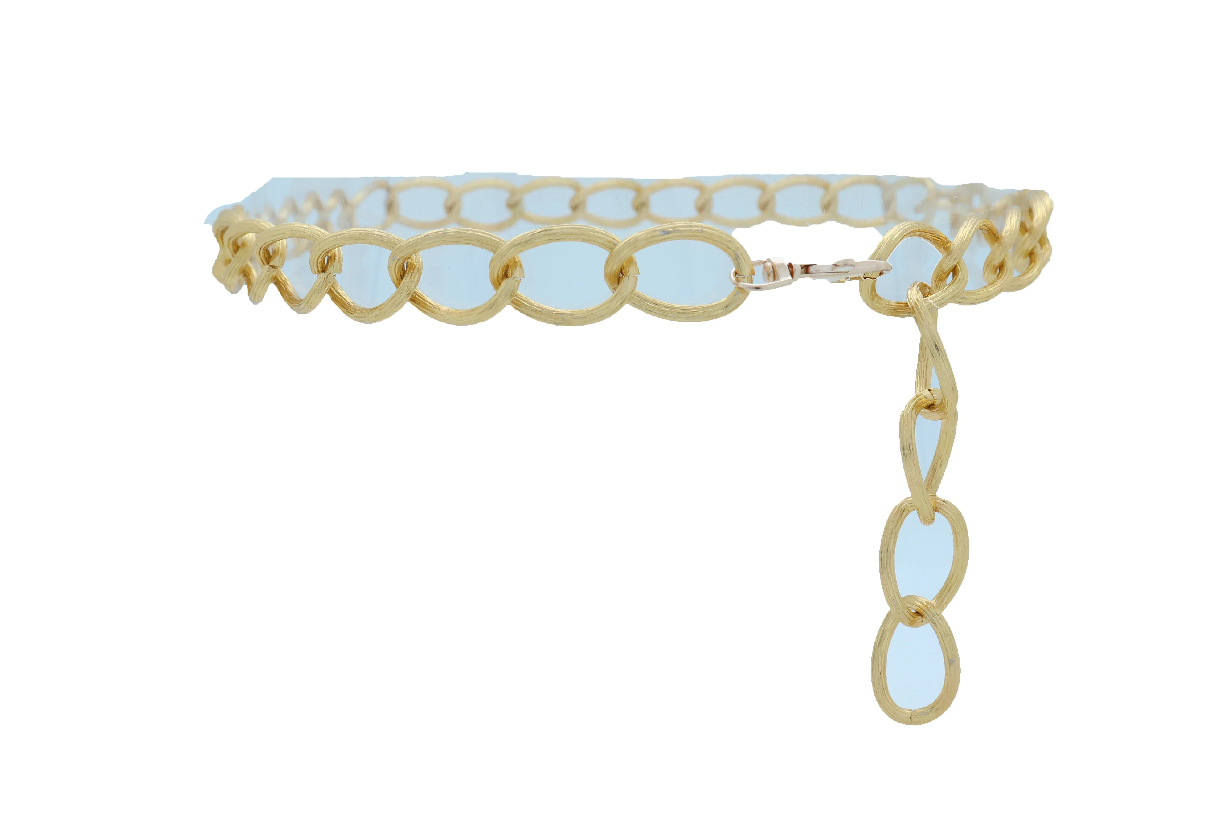 Textured Gold Colored Metal Chain Link Belt