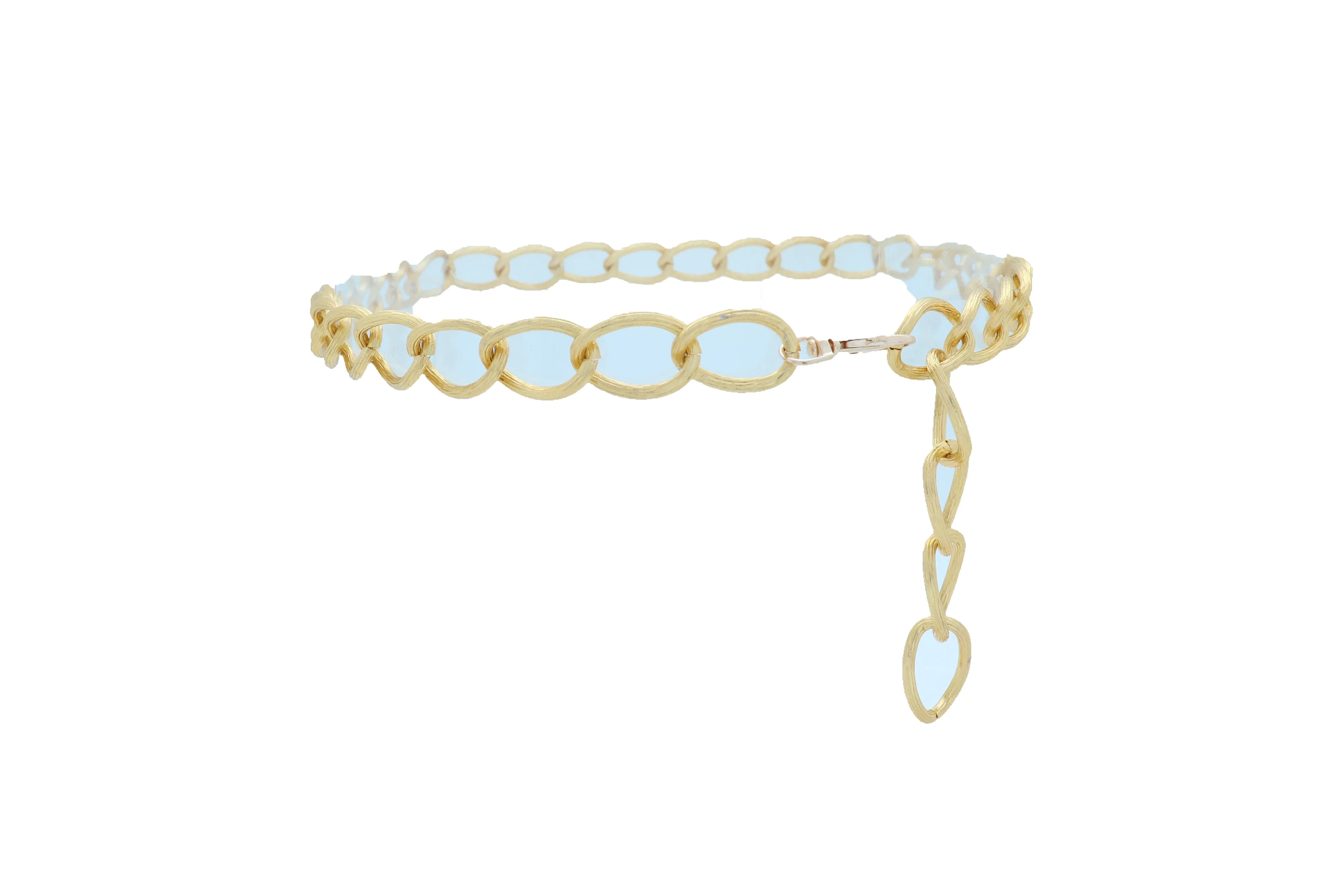 Textured Gold Colored Metal Chain Link Belt