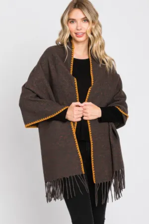 Textured Solid Fringe Scarf