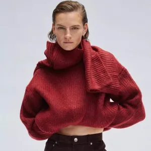 Thankoon Thakoon Chunky Scarf Turtleneck Sweater Sz S NWT