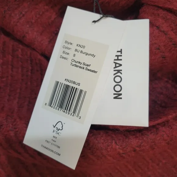 Thankoon Thakoon Chunky Scarf Turtleneck Sweater Sz S NWT