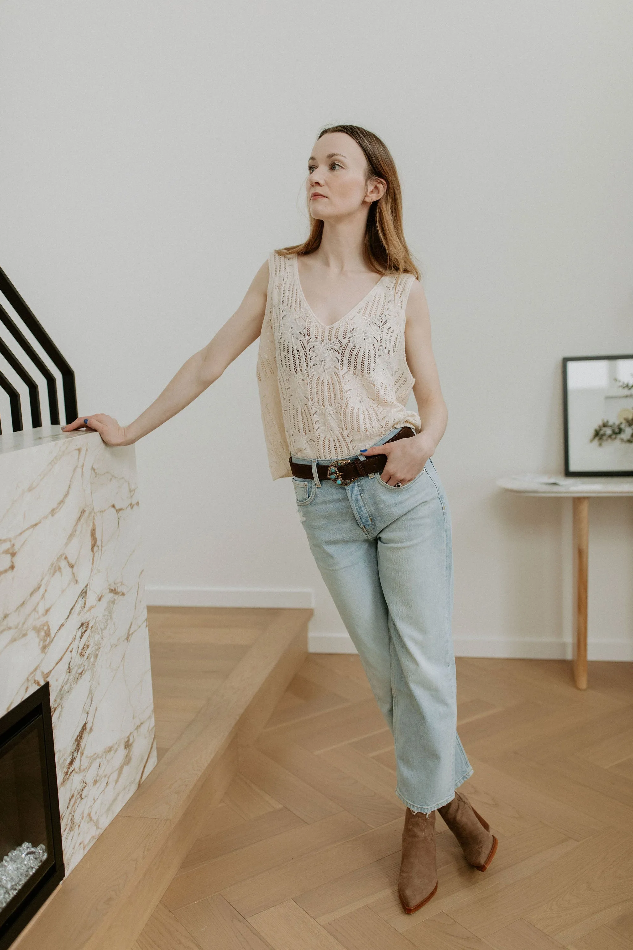 The Allyah Suede Belt by FRNCH - Chocolate