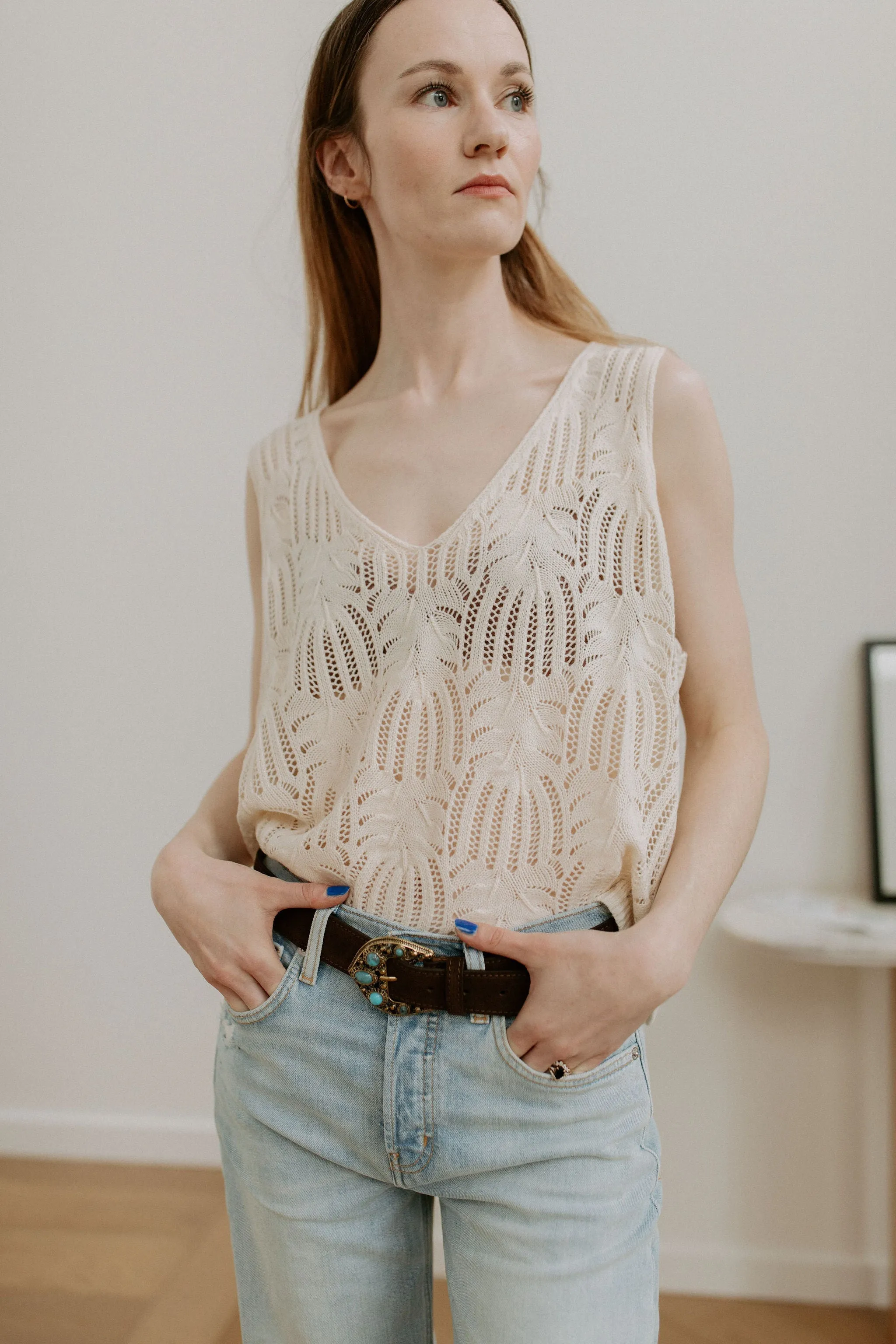The Allyah Suede Belt by FRNCH - Chocolate