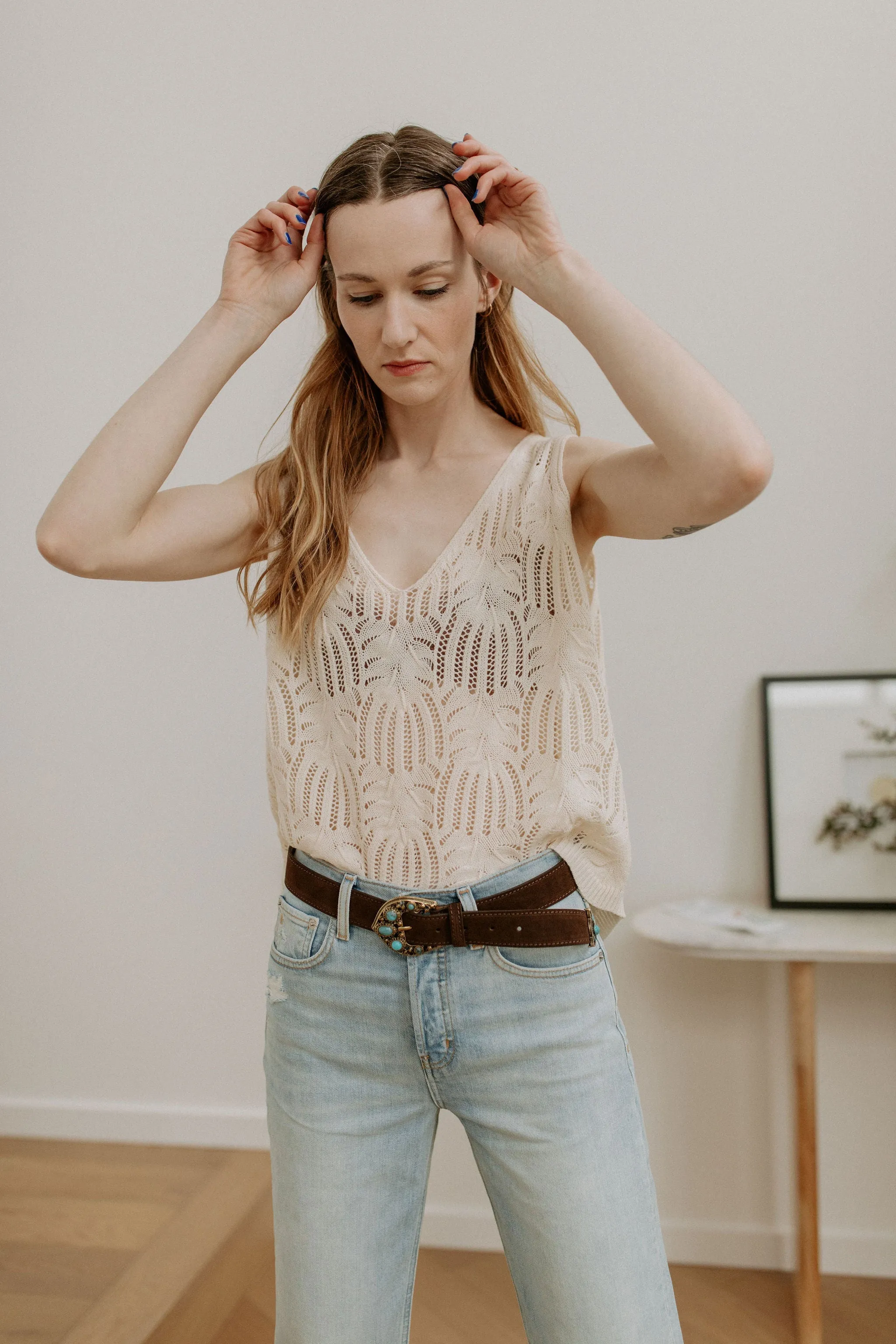 The Allyah Suede Belt by FRNCH - Chocolate