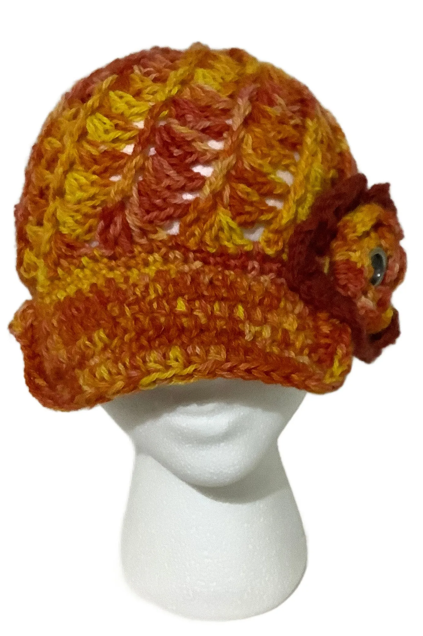 THE BEEDANCE HAT, handmade alpaca yarn, woman size, beanie with bill, Xmas gift, winter hat, stocking stuffer, made in USA