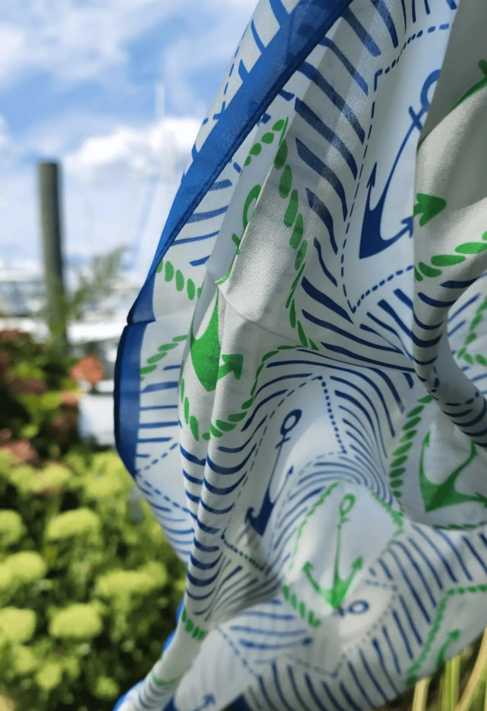 The Mystic Silk Anchor Scarf: A Timeless Nautical Accessory