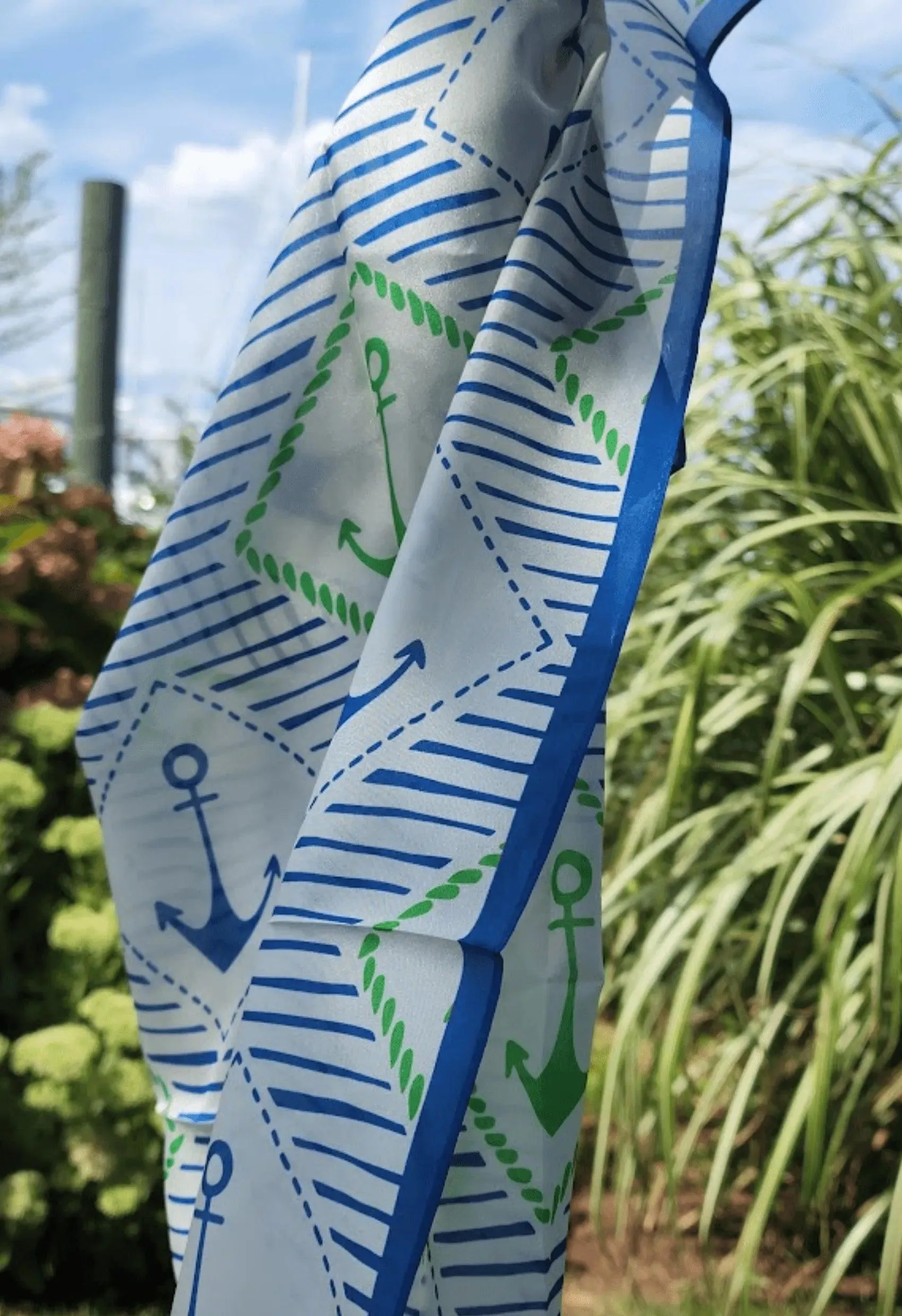 The Mystic Silk Anchor Scarf: A Timeless Nautical Accessory