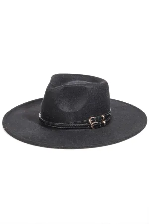 The Traveler Double Belt Strap Felt Hat (Assorted Colors)