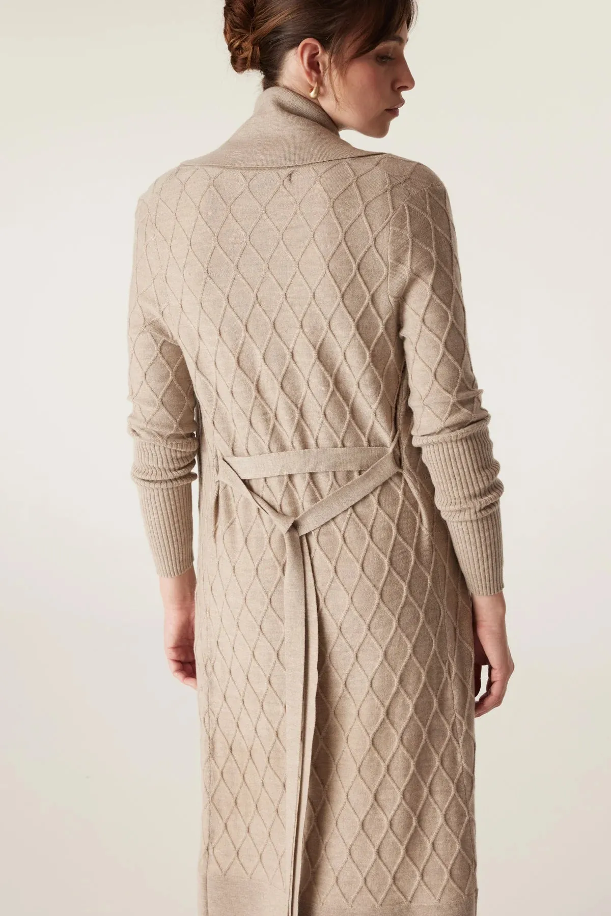 The Victoria Merino Cardigan - Pebble
