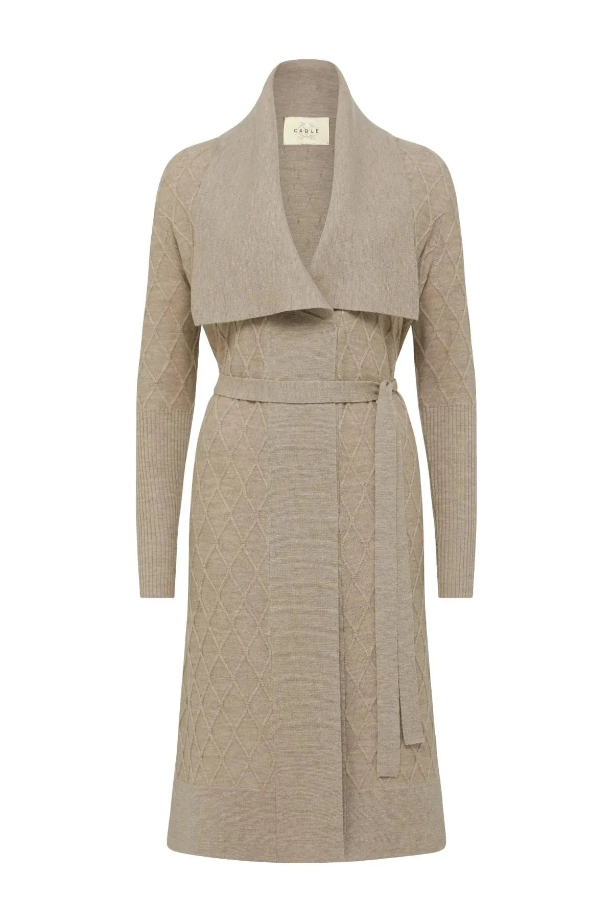 The Victoria Merino Cardigan - Pebble