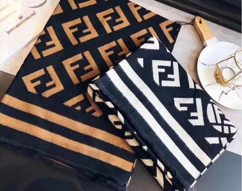 Thick Warm Wool Scarf Geometric Print