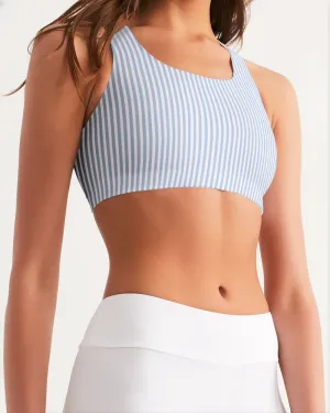 THIN STRIPE-BLUE Women's Seamless Sports Bra