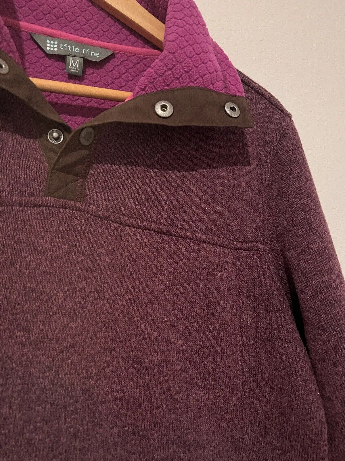 TITLE NINE Womens Purple Collared Jacket/Sweater Sz M Athletic Pullover