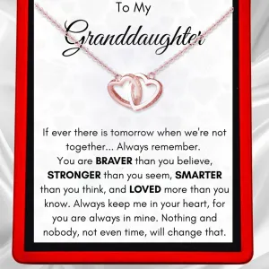 To My Granddaughter Joined Hearts Necklace - GD6