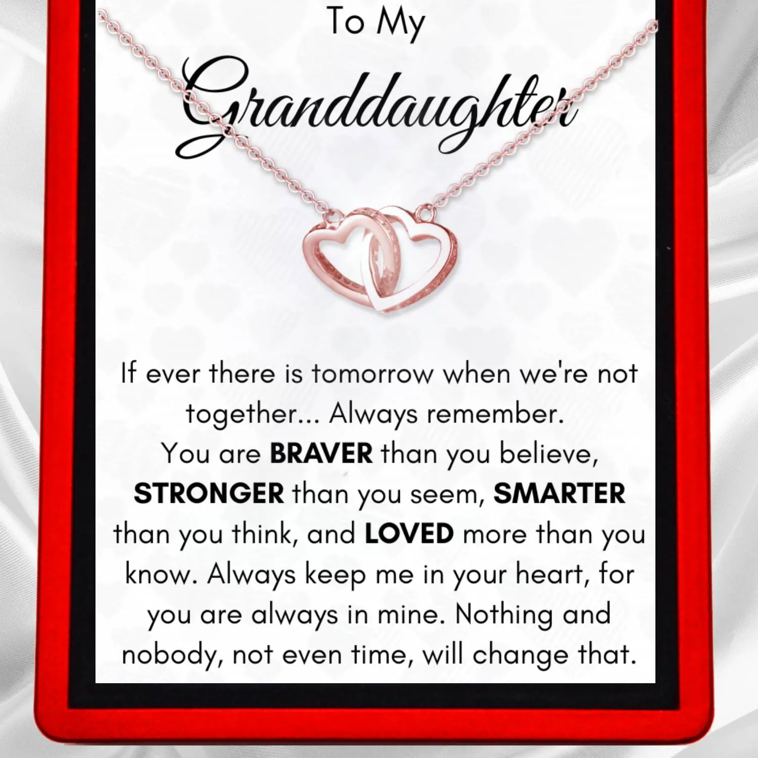 To My Granddaughter Joined Hearts Necklace - GD6