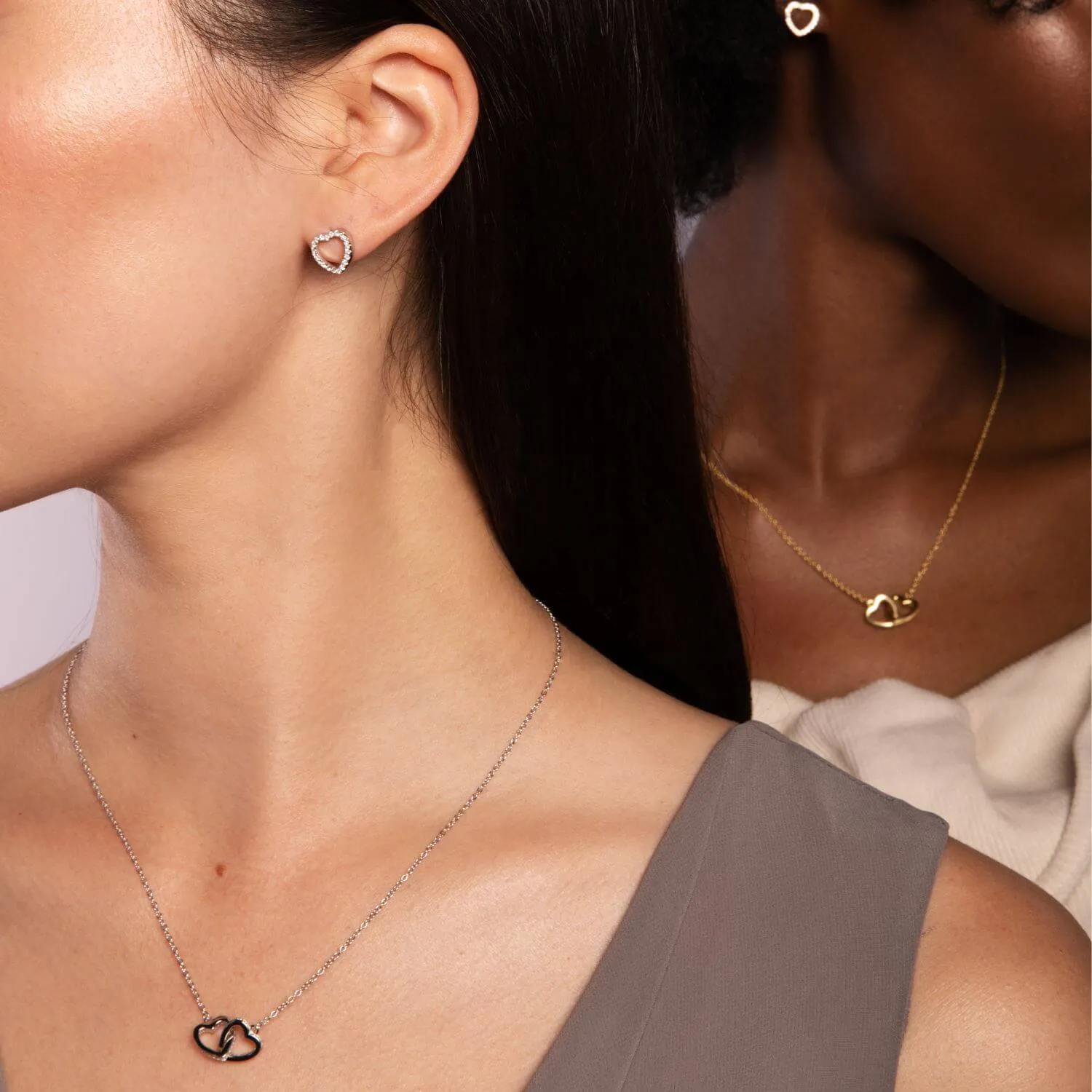 To My Soulmate 'I Choose You' - Interlocking Silver Hearts Necklace ST9