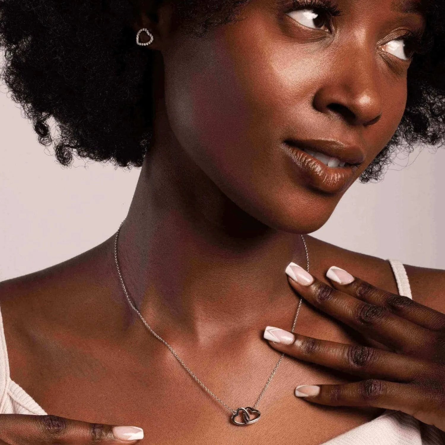 To My Soulmate 'I Choose You' - Interlocking Silver Hearts Necklace ST9