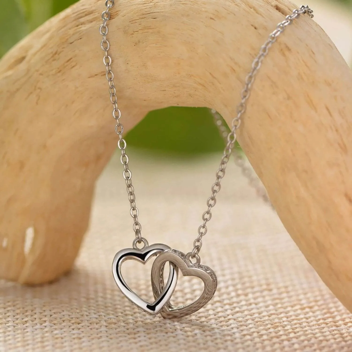 To My Soulmate 'I Choose You' - Interlocking Silver Hearts Necklace ST9