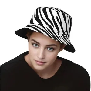 Tomorrow Fashion Tropical Palm Reversible Bucket Hat – Black & White