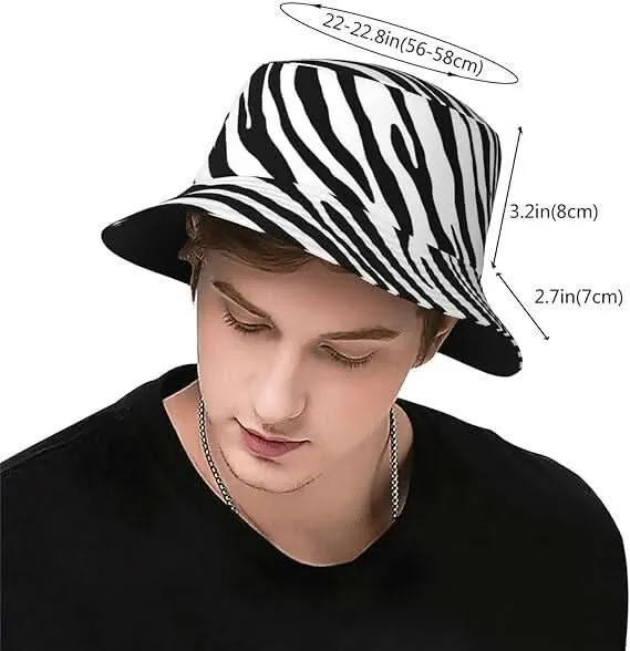 Tomorrow Fashion Tropical Palm Reversible Bucket Hat – Black & White