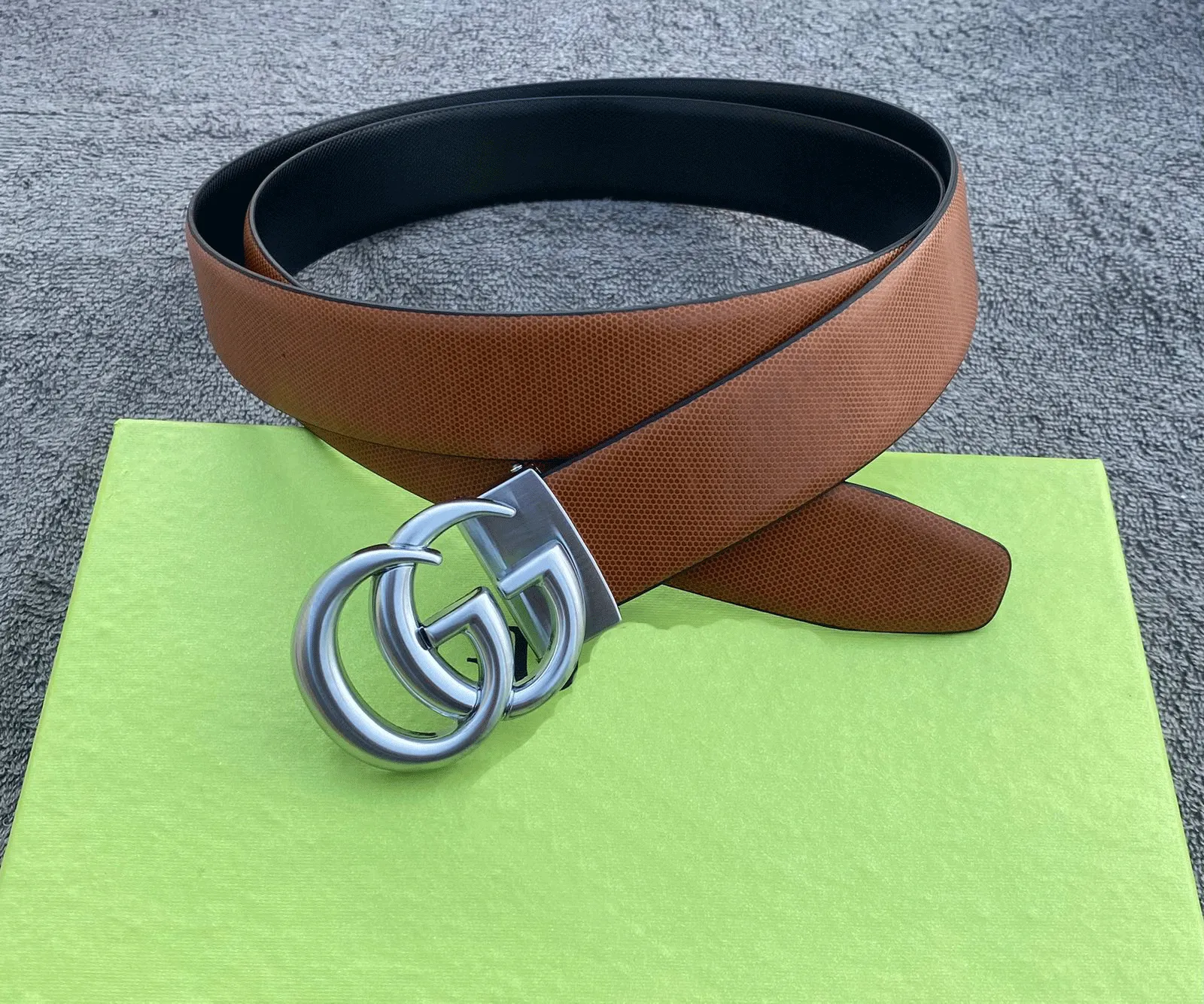 Trendy Double G Pattern Leather Strap Belt For Men's-Unique and Classy