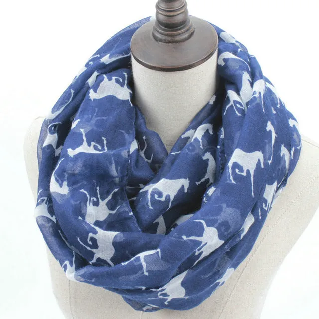 Trendy Horse Printed Scarf