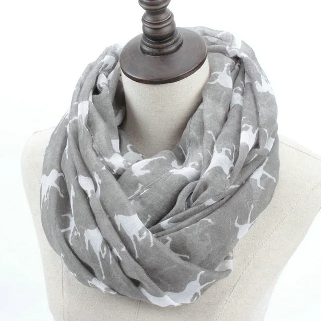 Trendy Horse Printed Scarf
