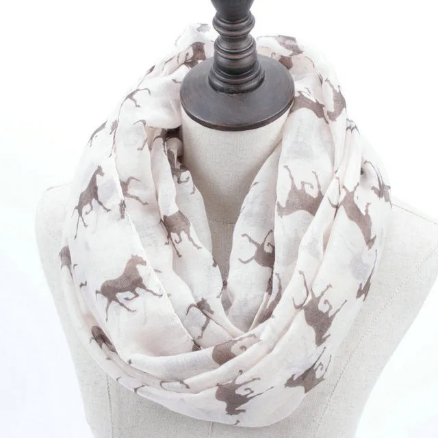 Trendy Horse Printed Scarf