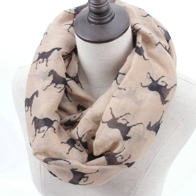 Trendy Horse Printed Scarf