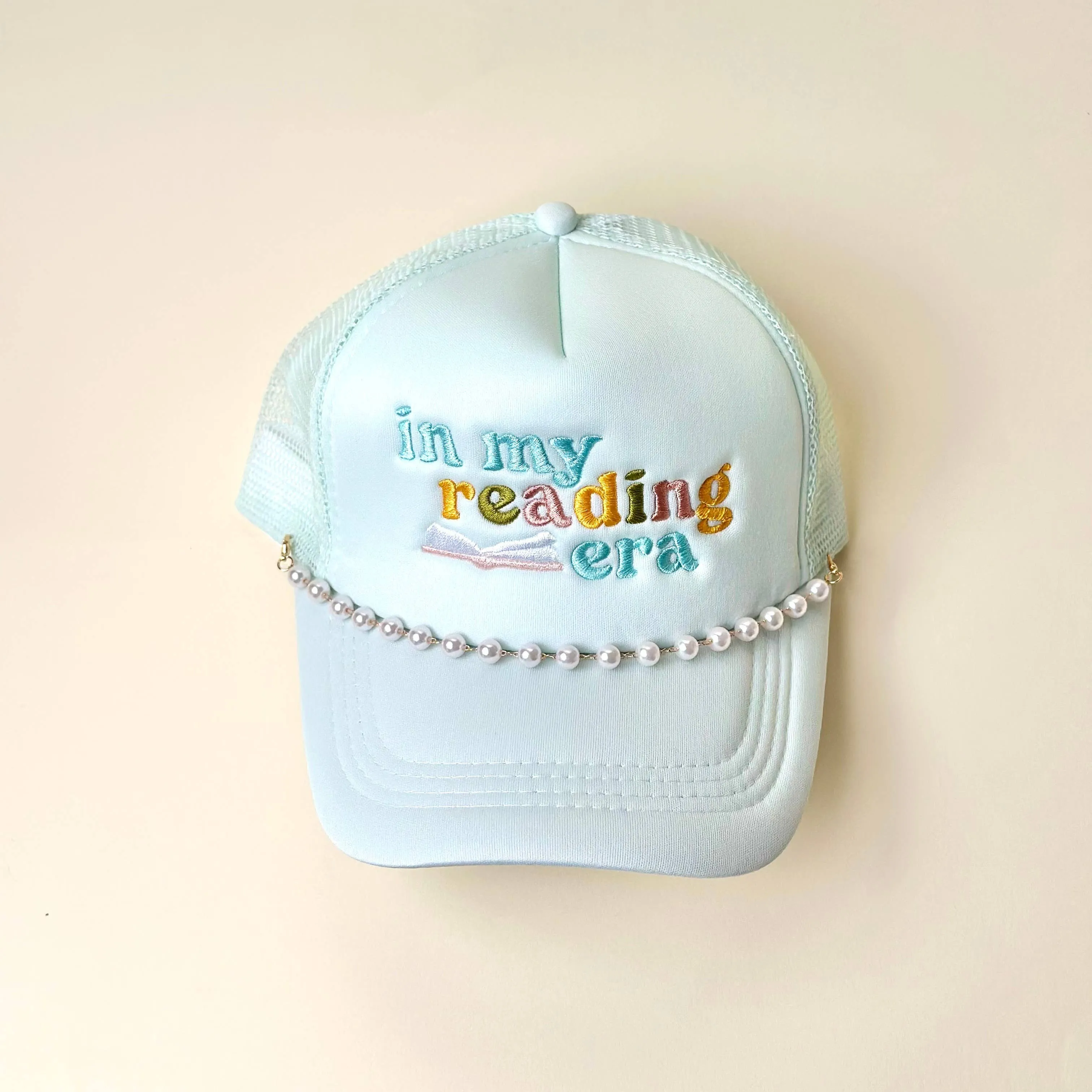 Trucker Hat Chain-Dainty Pearl-Gold
